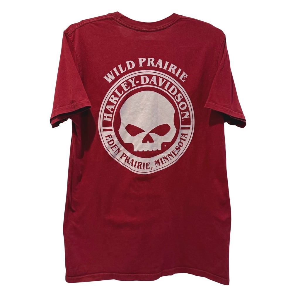 Harley-Davidson T-Shirt Maroon Excellent Willie G Skull Biker Mens Medium - Picture 4 of 6